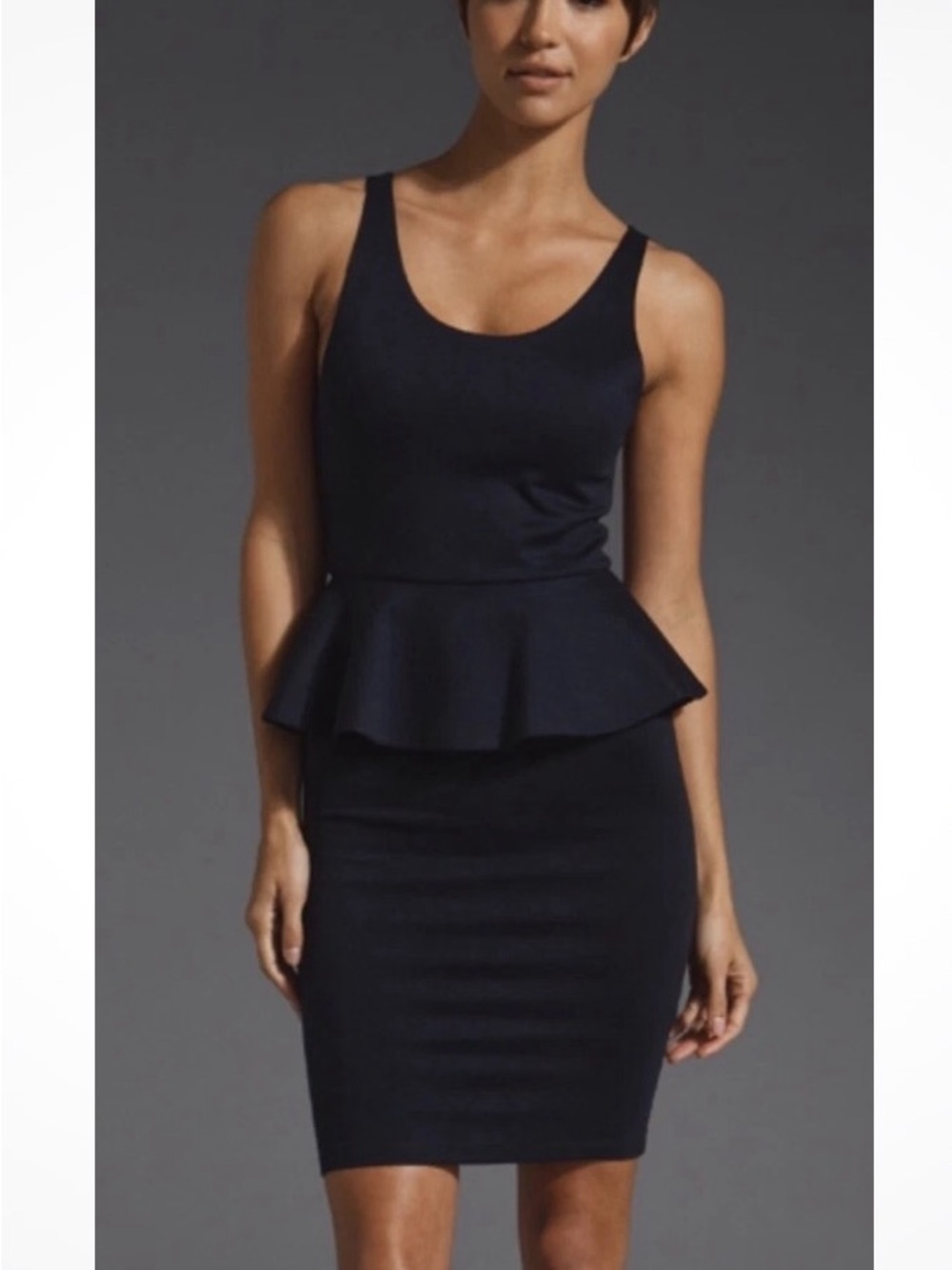 Alice + Olivia Tory Peplum Dress in Navy size 2